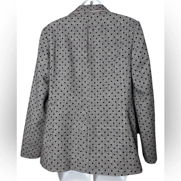 Boden Wool Double Breasted Blazer Women’s Size 8 Gray Polka Dot Office Classy - Picture 3 of 14